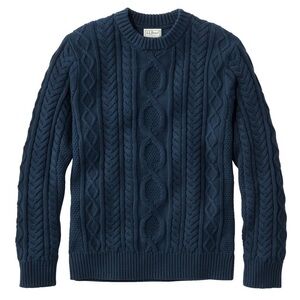 L.L. Bean Men's Bean's Heritage Soft Cotton Fisherman Sweater, Crewneck